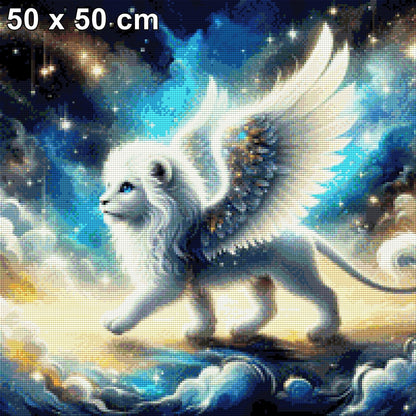 Weißer Löwenengel - Diamond Painting