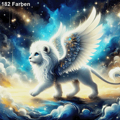 Weißer Löwenengel - Diamond Painting