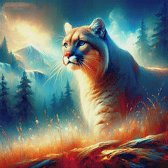 Alpenschleicher, Puma in den Bergen - Diamond Painting