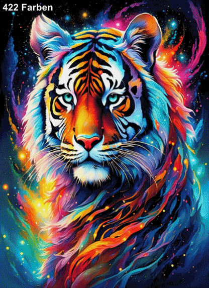 Wildfarben, Tiger bunt - Diamond Painting