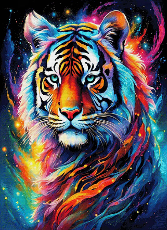 Wildfarben, Tiger bunt - Diamond Painting