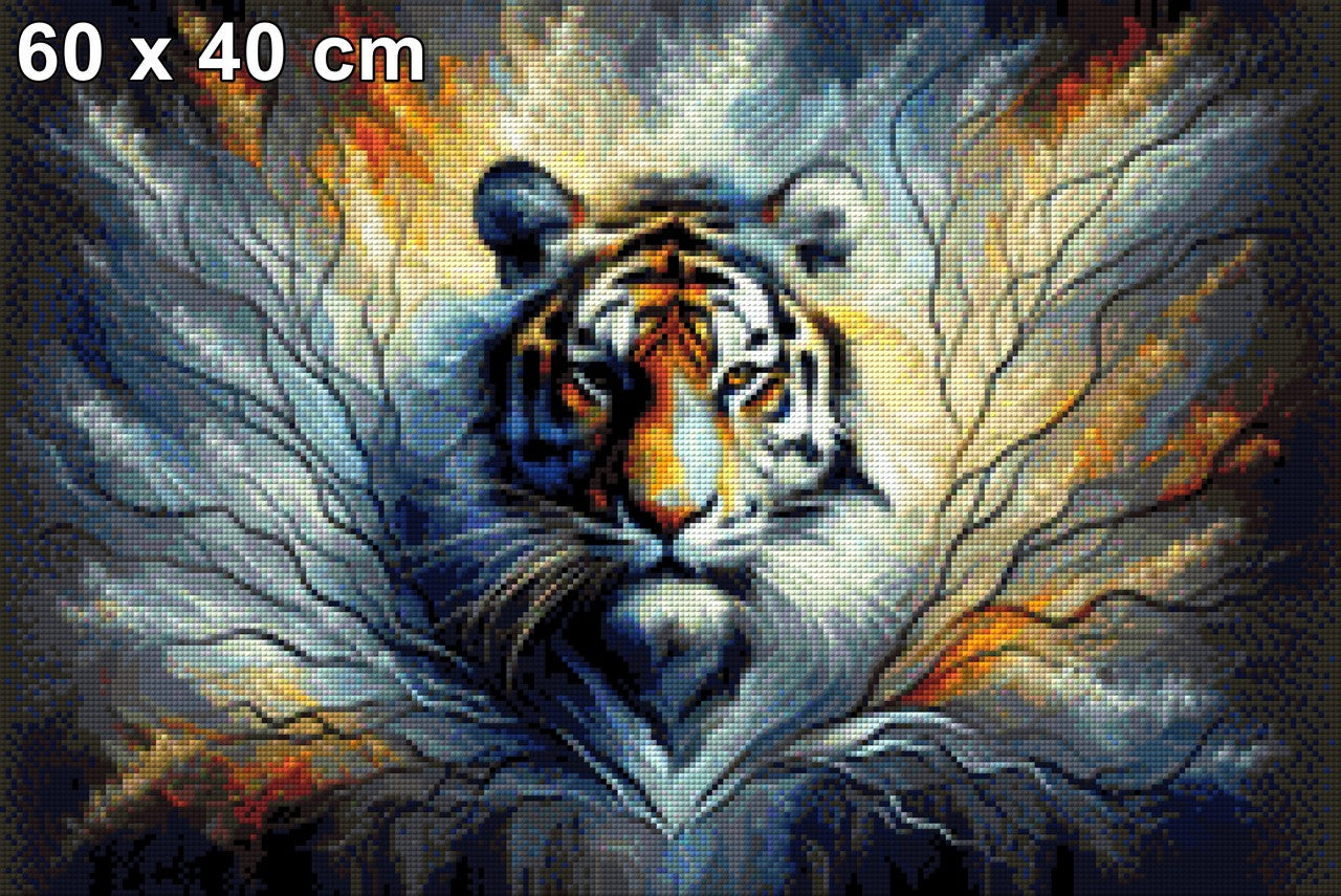Schilfstreifer, Tiger im Schilf - Diamond Painting