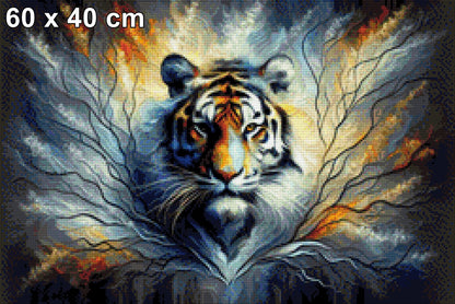 Schilfstreifer, Tiger im Schilf - Diamond Painting