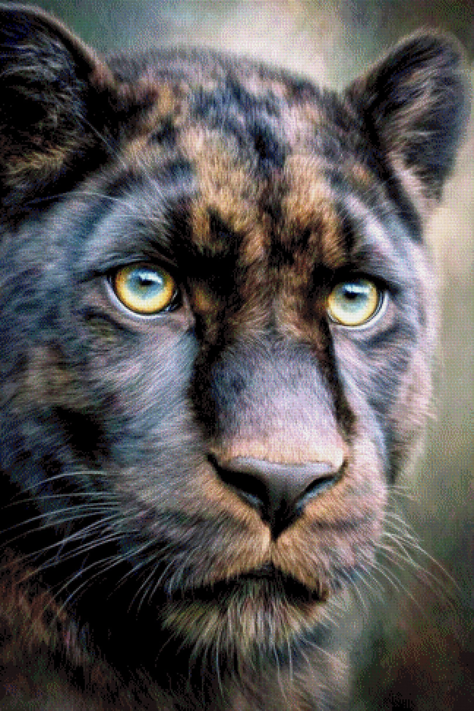 Diamond Painting Panther Tiger Schwarz Braun