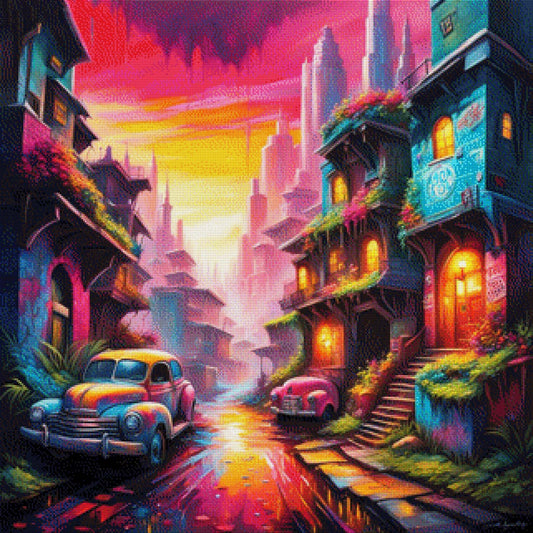 Bunte Straße - Diamond Painting