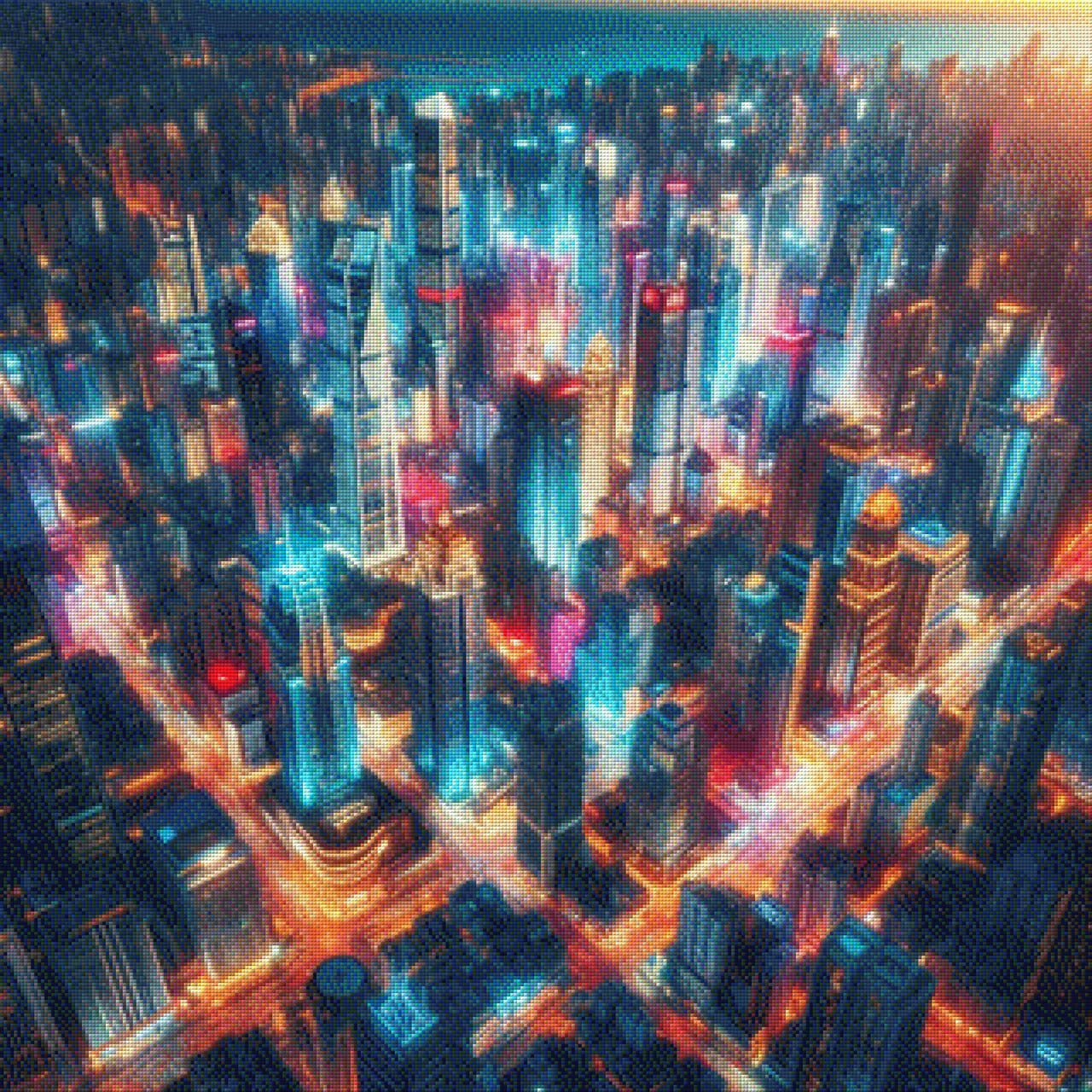 Bunte Skyline - Diamond Painting