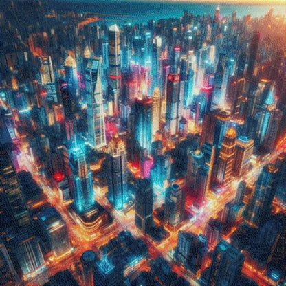 Bunte Skyline - Diamond Painting