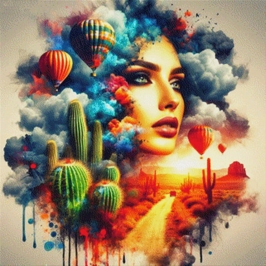 Benita with Balloons - Diamond Painting