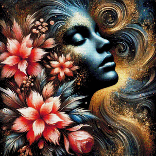 Flower Lady - Diamond Painting