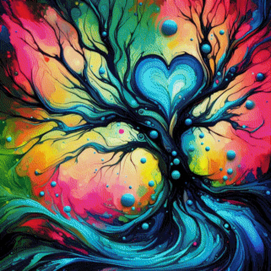 Baum der Herzen - Diamond Painting