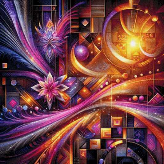 Fließende Fragmente - Diamond Painting