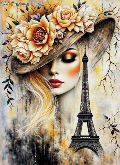 Monique in Paris - Diamond Painting