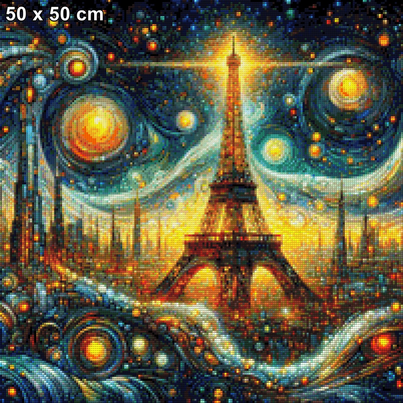 Eiffelturm  im Van Gogh-Style - Diamond Painting