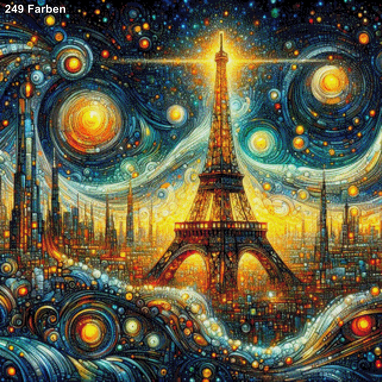 Eiffelturm  im Van Gogh-Style - Diamond Painting