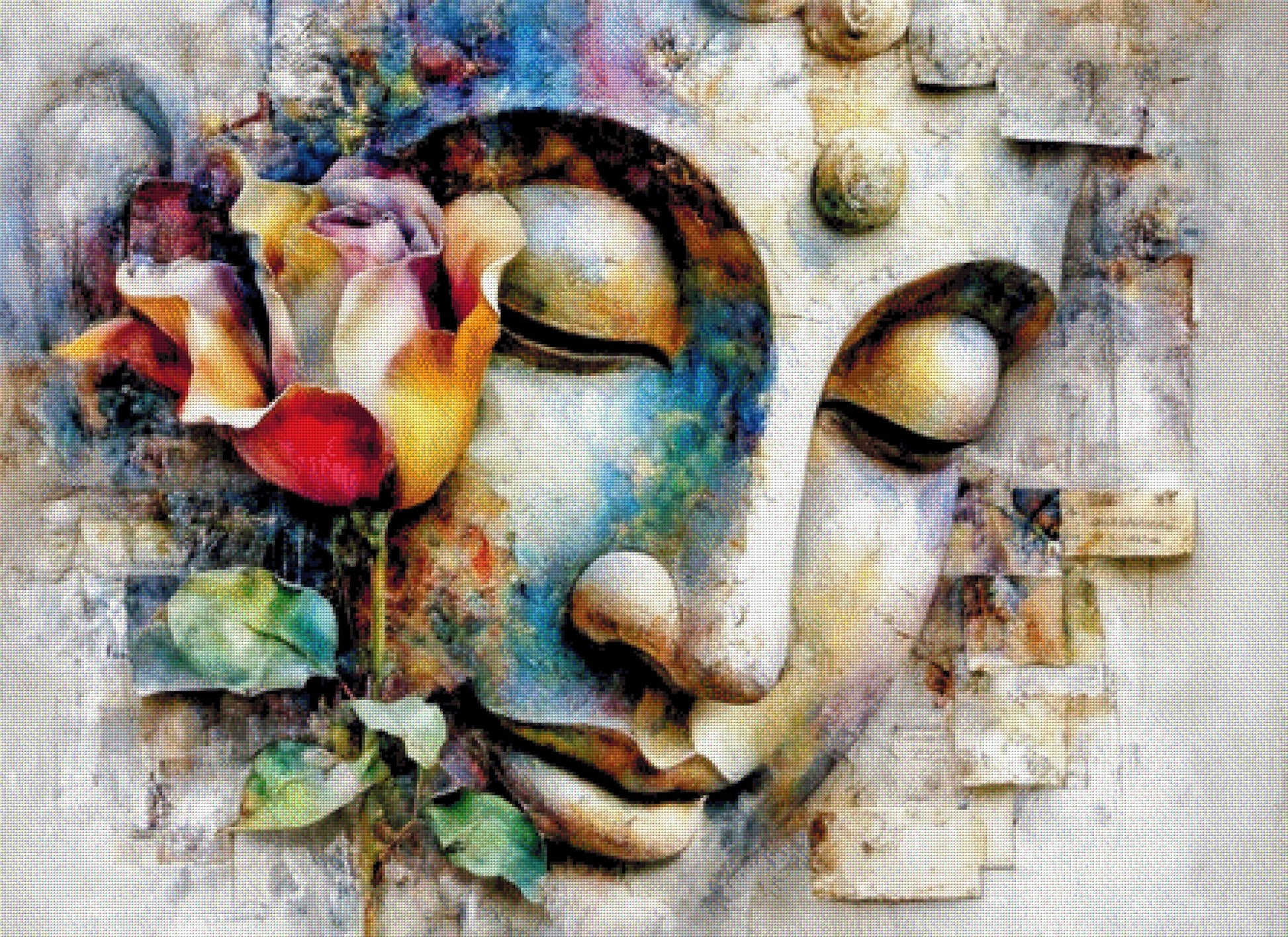 Diamond Painting Buddha Rose bunt