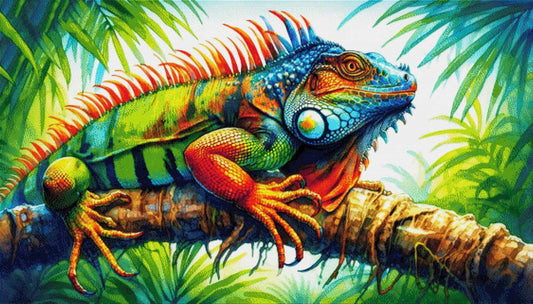 Bunter Leguan - Diamond Painting
