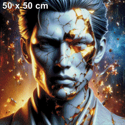 Mann in Gold - Diamond Painting