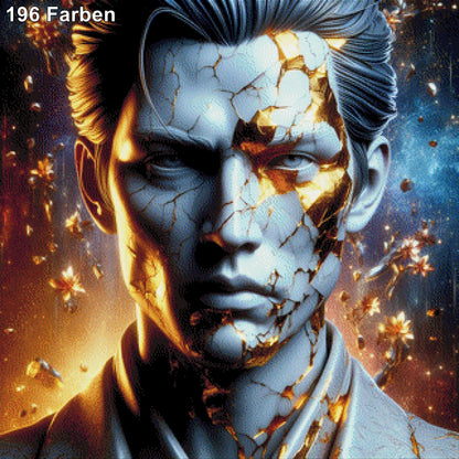 Mann in Gold - Diamond Painting