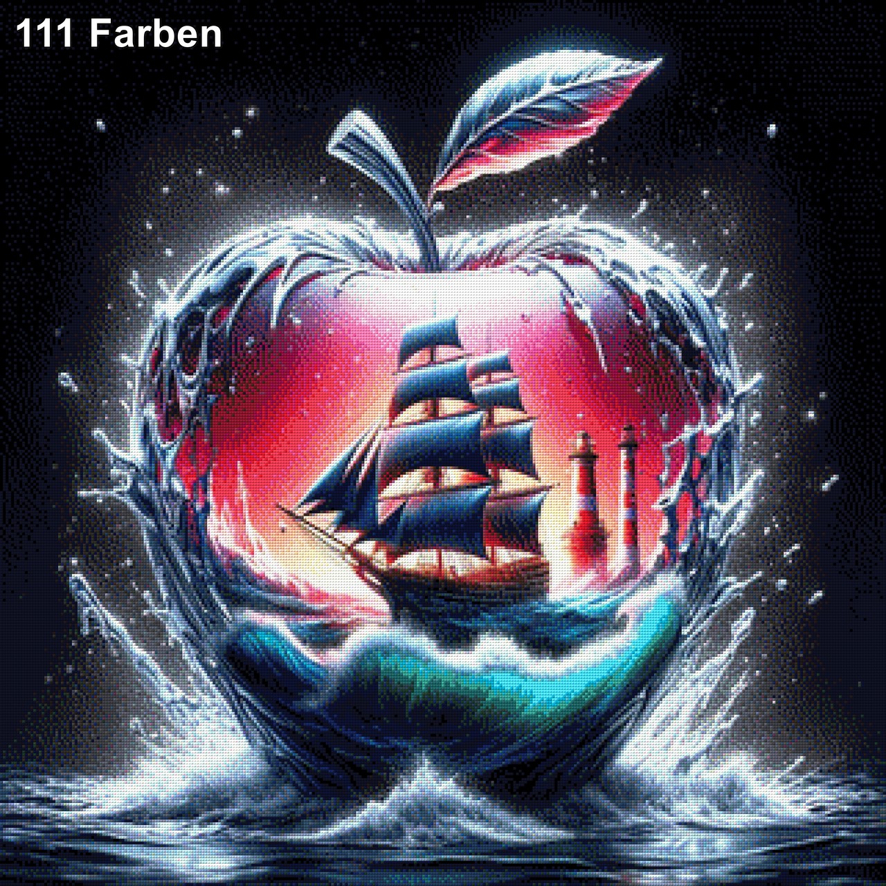 Apfel mit Schiff - Diamond Painting