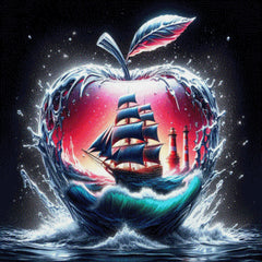 Apfel mit Schiff - Diamond Painting