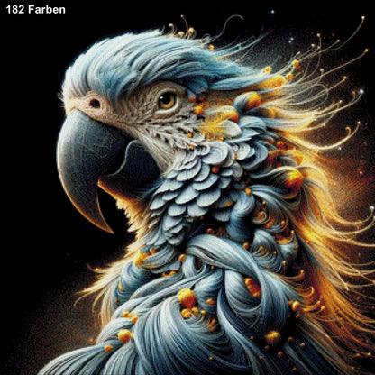 Hellblauer Papagei - Diamond Painting