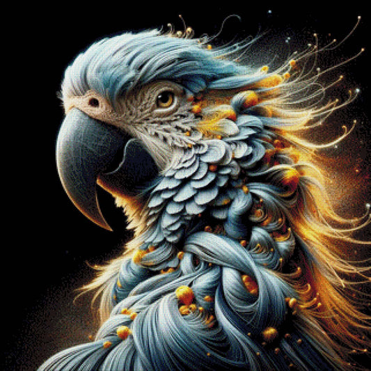 Hellblauer Papagei - Diamond Painting