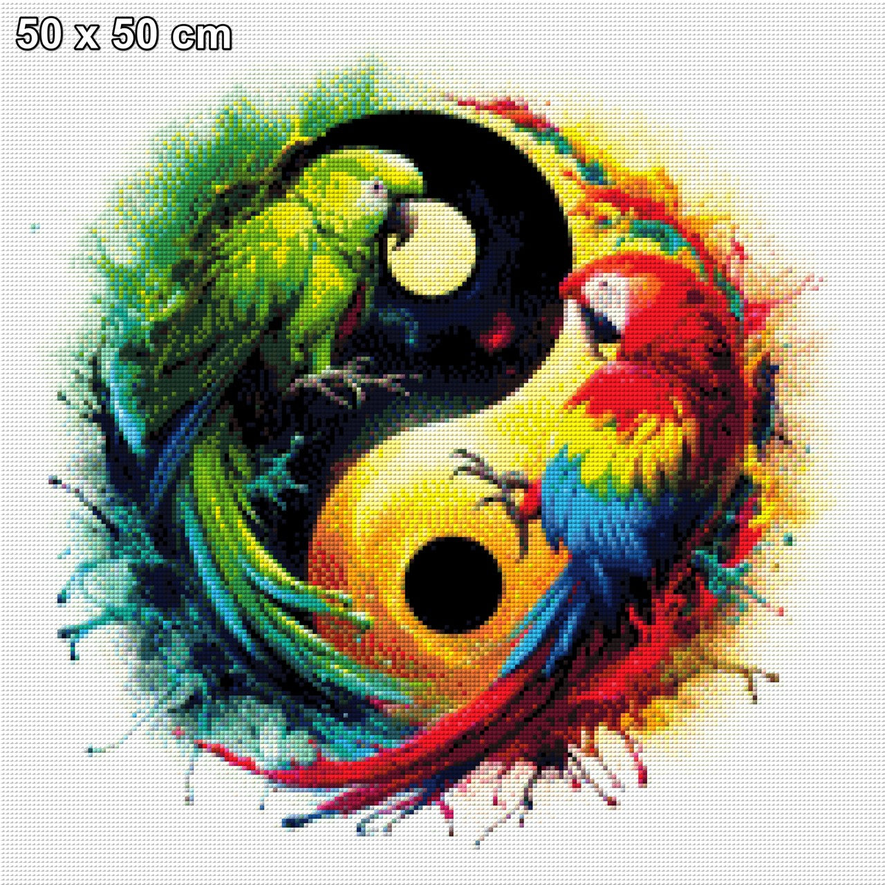 Papageien Yin & Yang - Diamond Painting