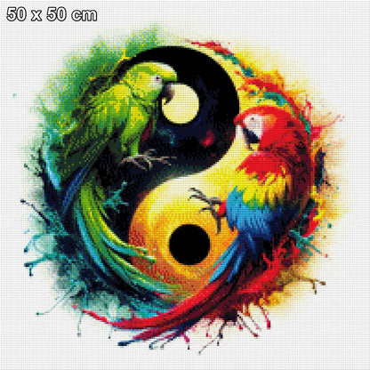 Papageien Yin & Yang - Diamond Painting