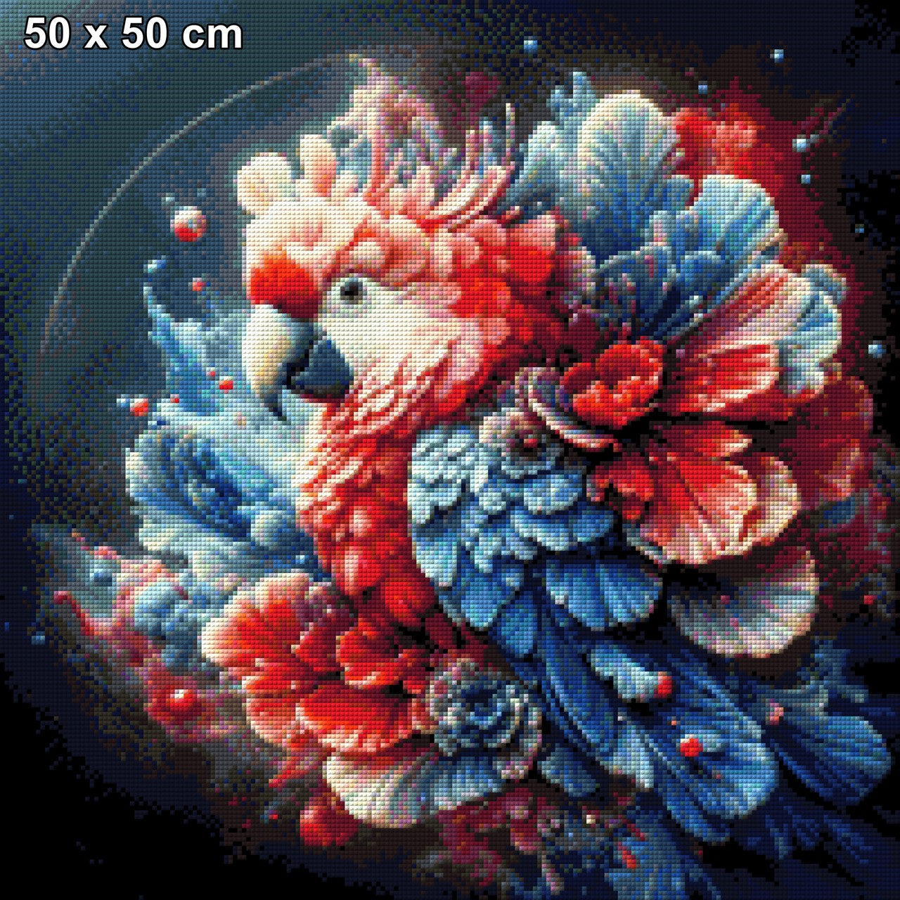 Papagei Rot/Blau - Diamond Painting