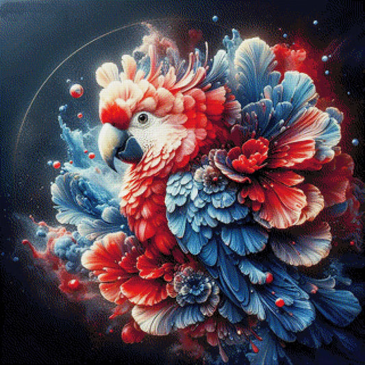 Papagei Rot/Blau - Diamond Painting