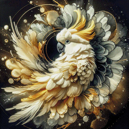 Papagei Weiß/Gold - Diamond Painting