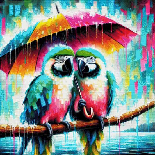 Papageienliebe - Diamond Painting