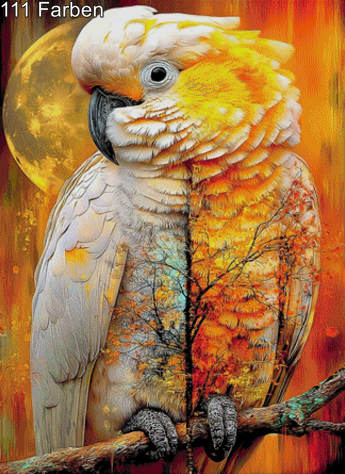 Papagei im Mondschein - Diamond Painting