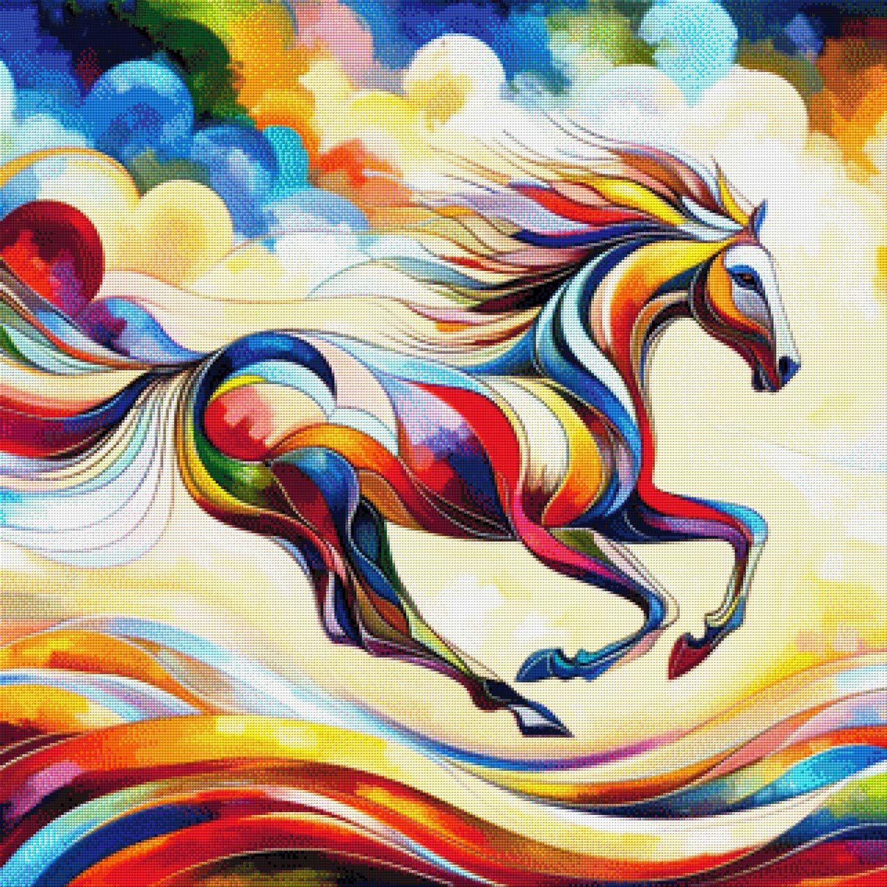 Pferd Bunt - Diamond Painting