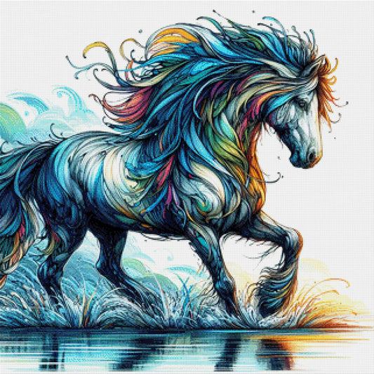 Pferd im Wasser - Diamond Painting