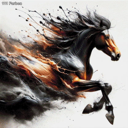 Pferd Schwarz/Braun - Diamond Painting