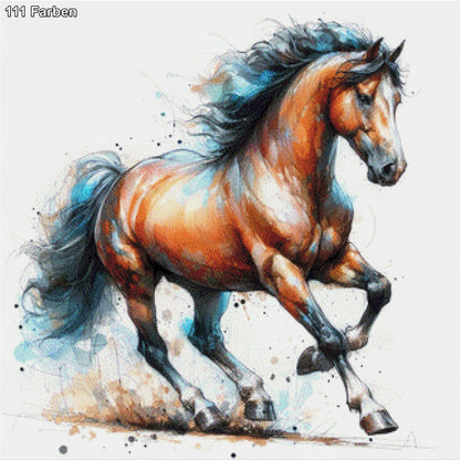 Braunes Pferd Zeichnung - Diamond Painting