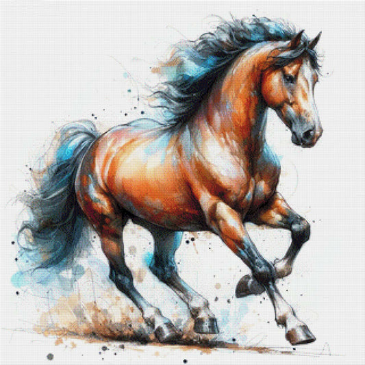 Braunes Pferd Zeichnung - Diamond Painting