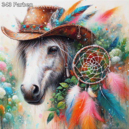 Pferd mit Traumfänger - Diamond Painting