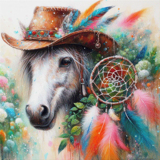 Pferd mit Traumfänger - Diamond Painting