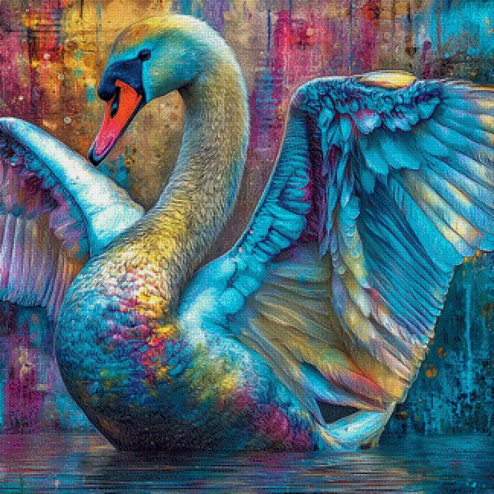 5D Diamond Painting - Schwanenleuchten