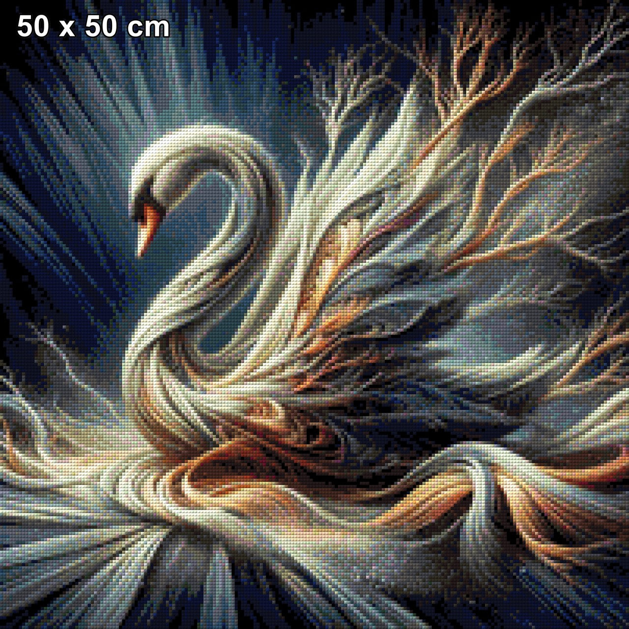 Schwan mit Weidenästen - Diamond Painting