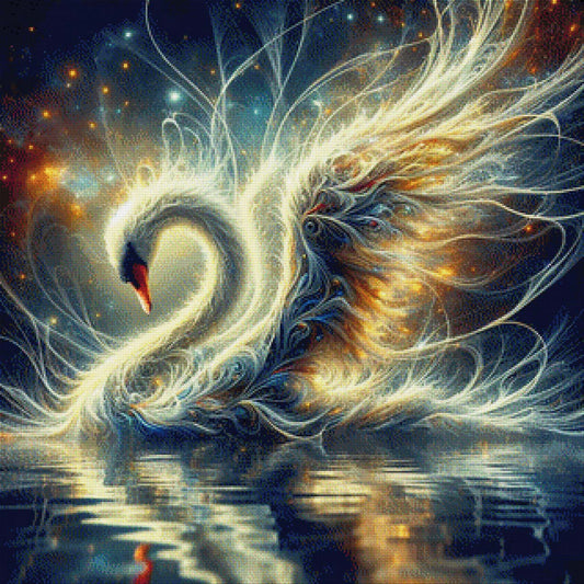 Schwan im Orbit - Diamond Painting