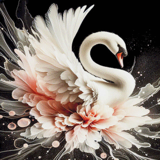 Schwan Rosa - Diamond Painting