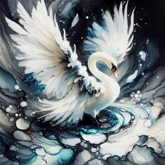 Tanzender Schwan Türkis - Diamond Painting