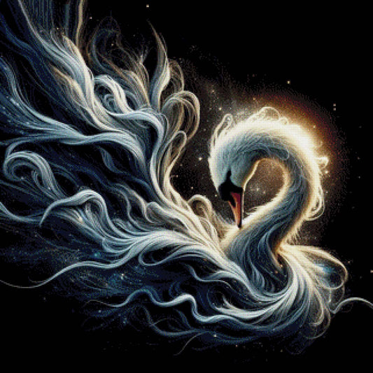 Leuchtender Schwan - Diamond Painting