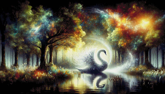 Schwan im Zauberwald - Diamond Painting