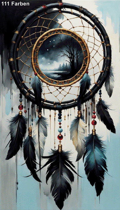 Traumfänger schwarz - Diamond Painting