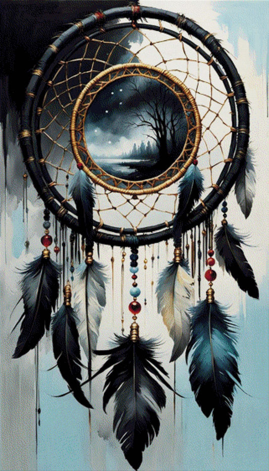 Traumfänger schwarz - Diamond Painting