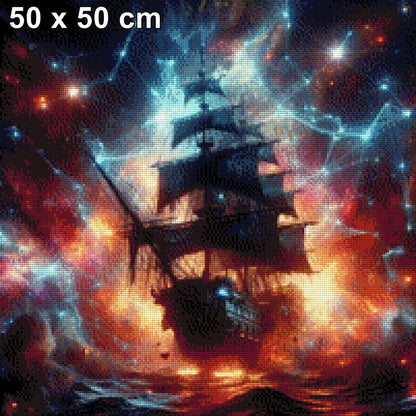 Piratenschiff bei Nacht - Diamond Painting